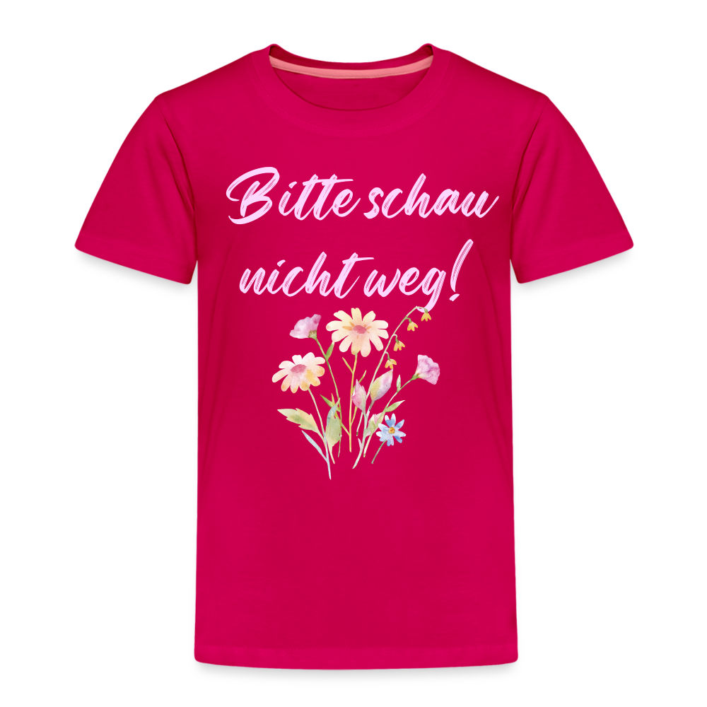 Kinder Premium T-Shirt Bitte schau nicht weg - dunkles Pink