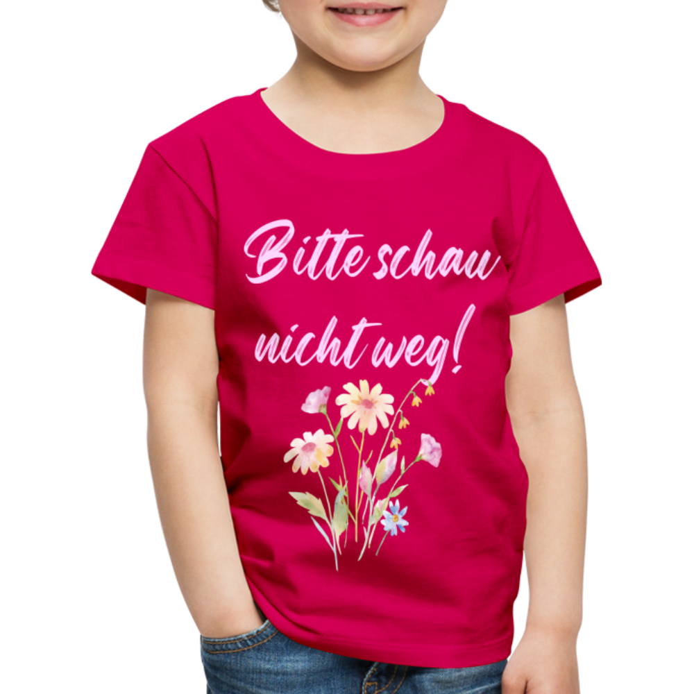 Kinder Premium T-Shirt Bitte schau nicht weg - dunkles Pink