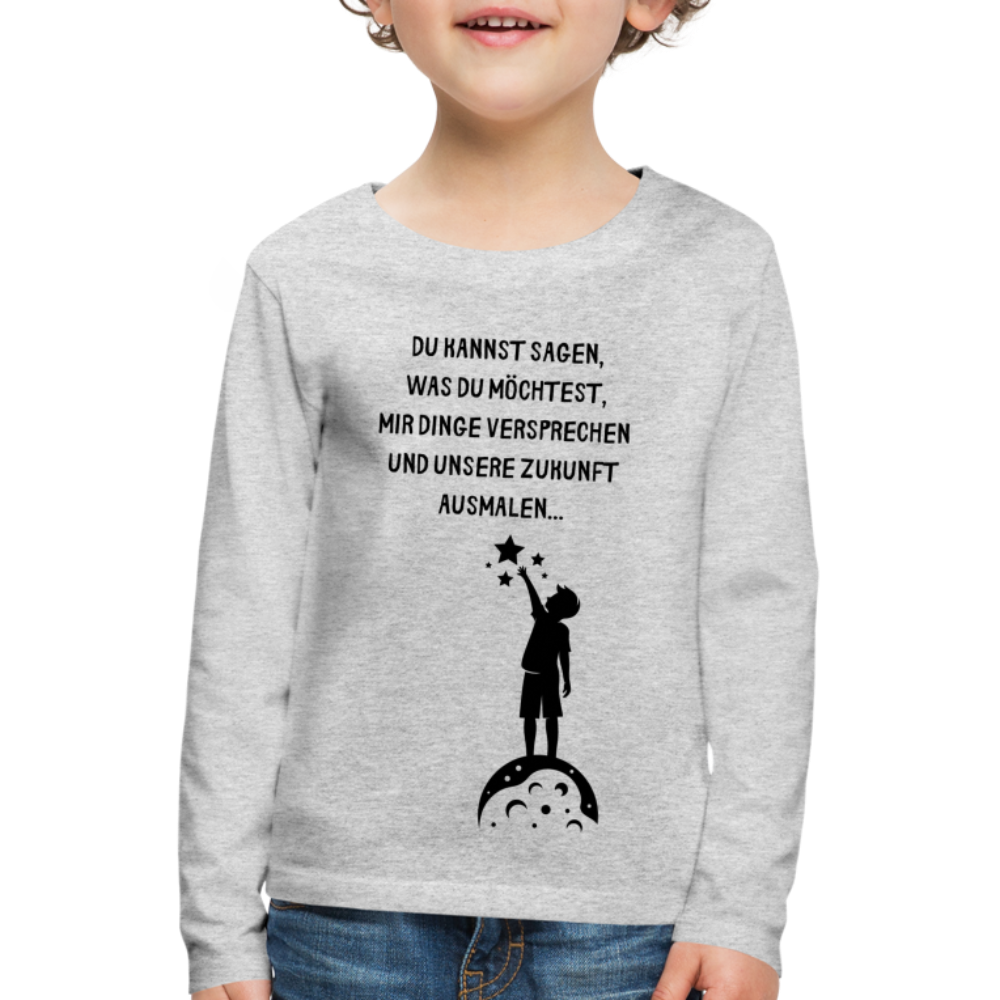 Kinder Premium Langarmshirt  Ich glaube dir erst... - Grau meliert