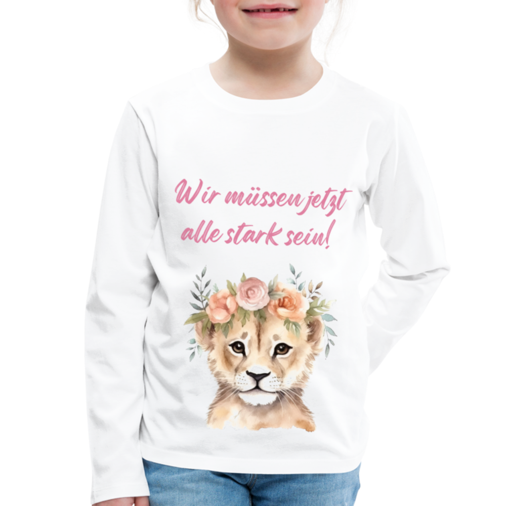 Kinder Premium Langarmshirt stark sein - weiß