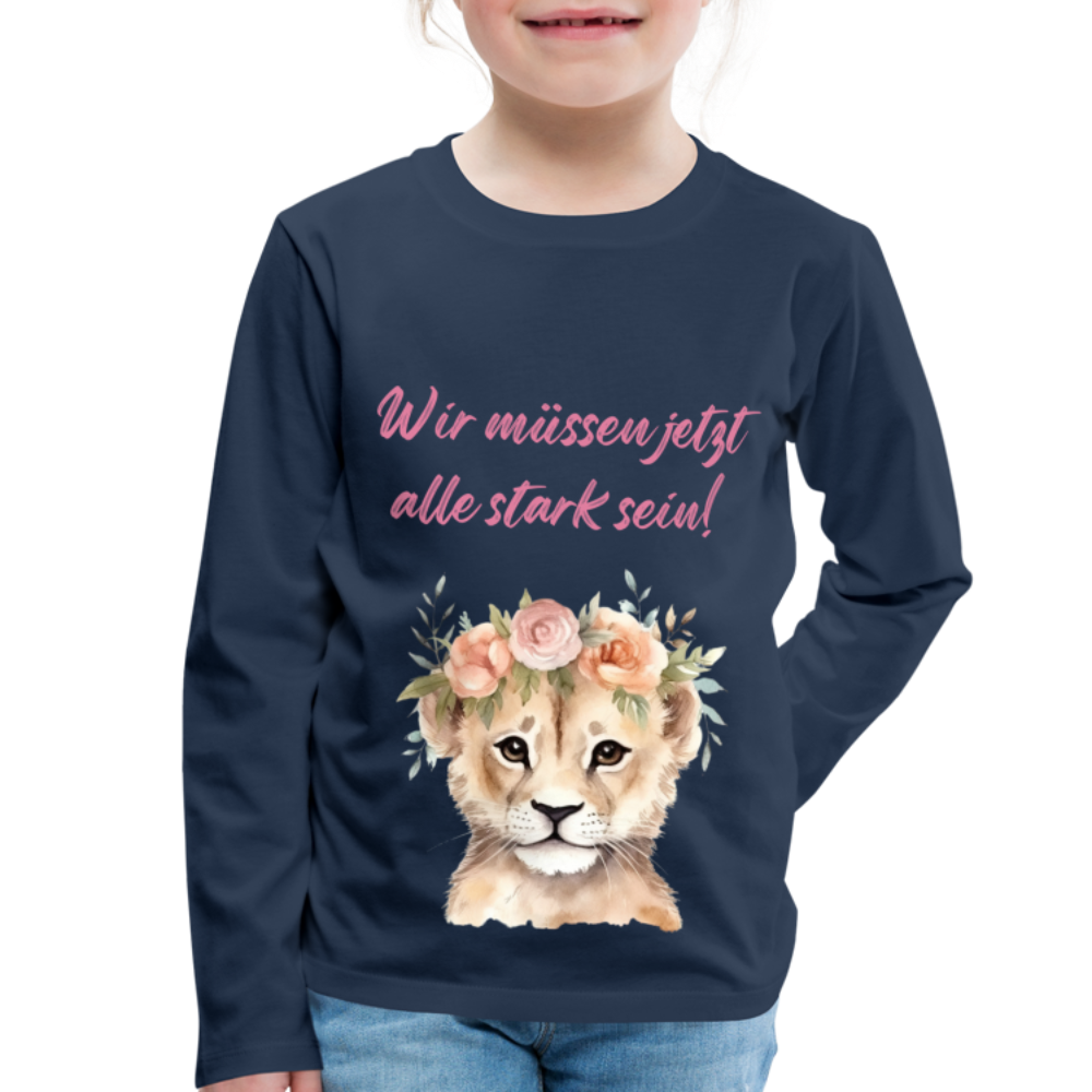 Kinder Premium Langarmshirt stark sein - Navy