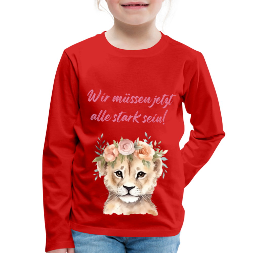 Kinder Premium Langarmshirt stark sein - Rot