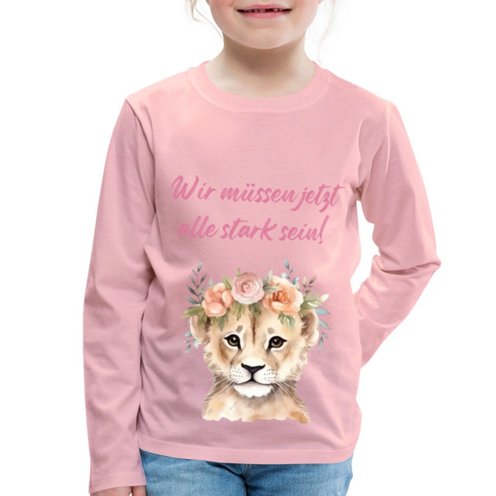 Kinder Premium Langarmshirt stark sein - Hellrosa