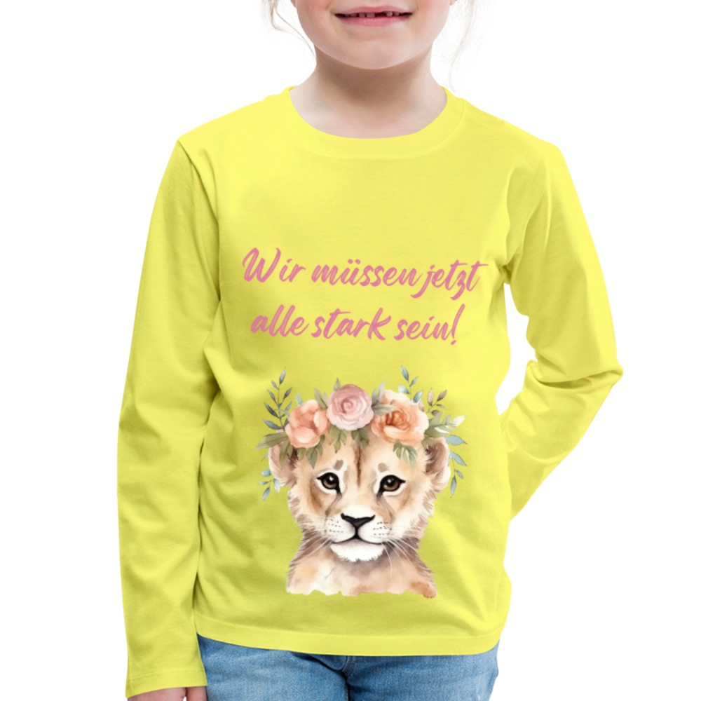 Kinder Premium Langarmshirt stark sein - Gelb