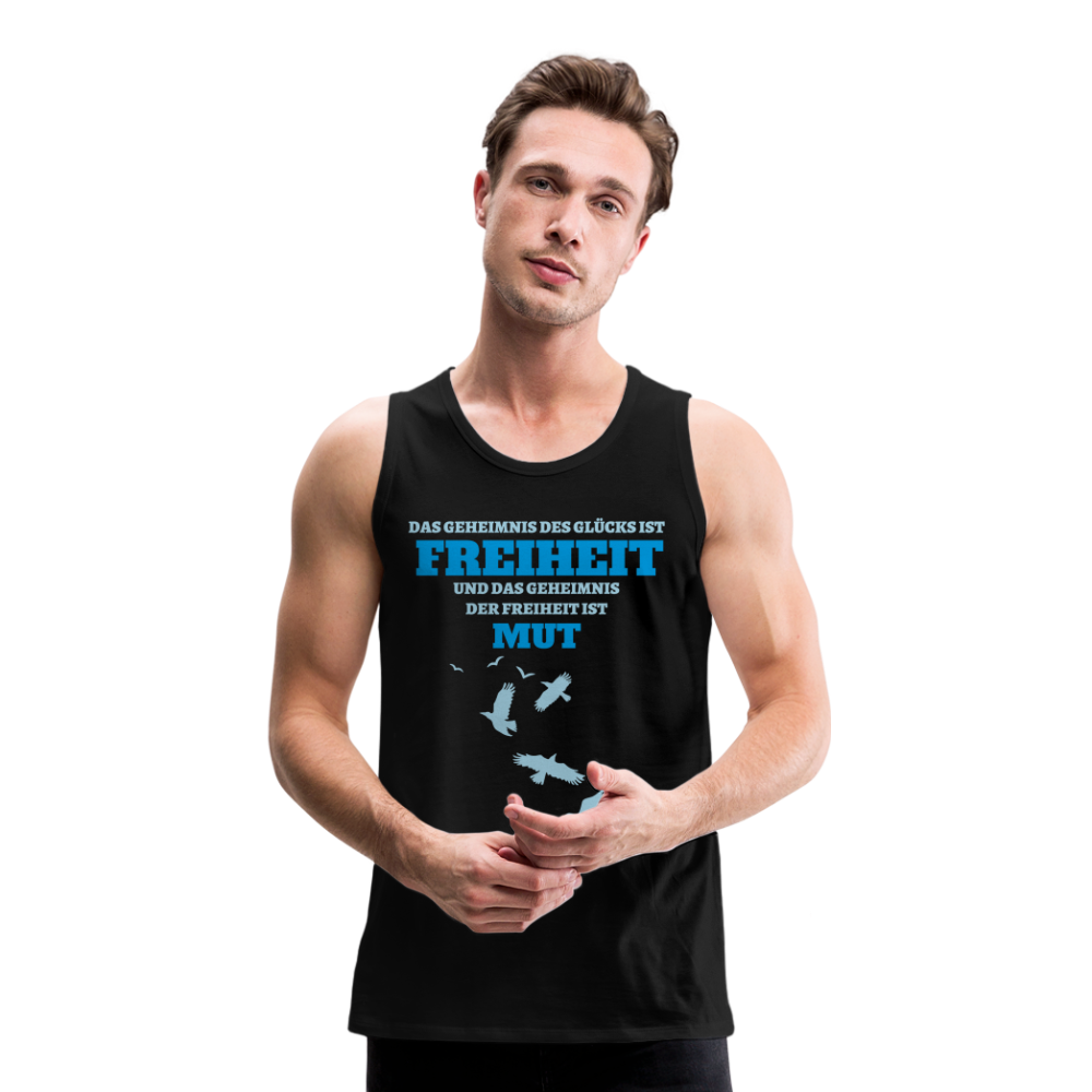 Herren Tank Top FREIHEIT UND MUT - Schwarz