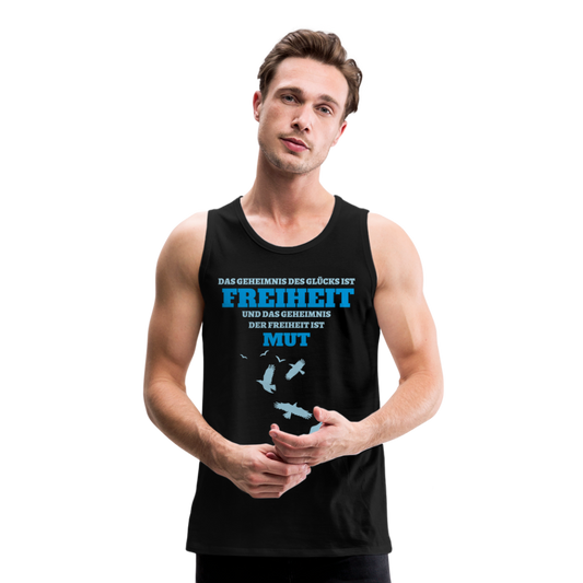 Herren Tank Top FREIHEIT UND MUT - Schwarz