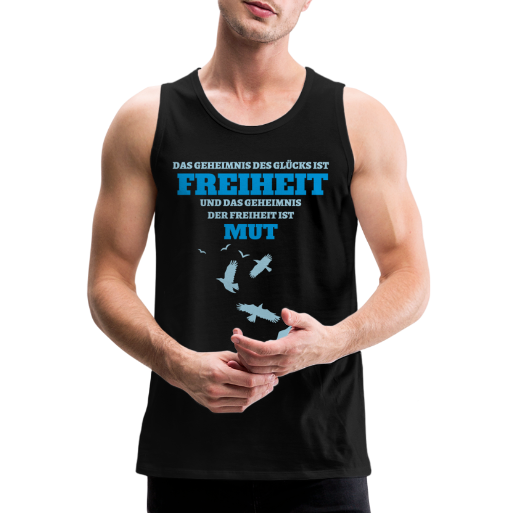 Herren Tank Top FREIHEIT UND MUT - Schwarz