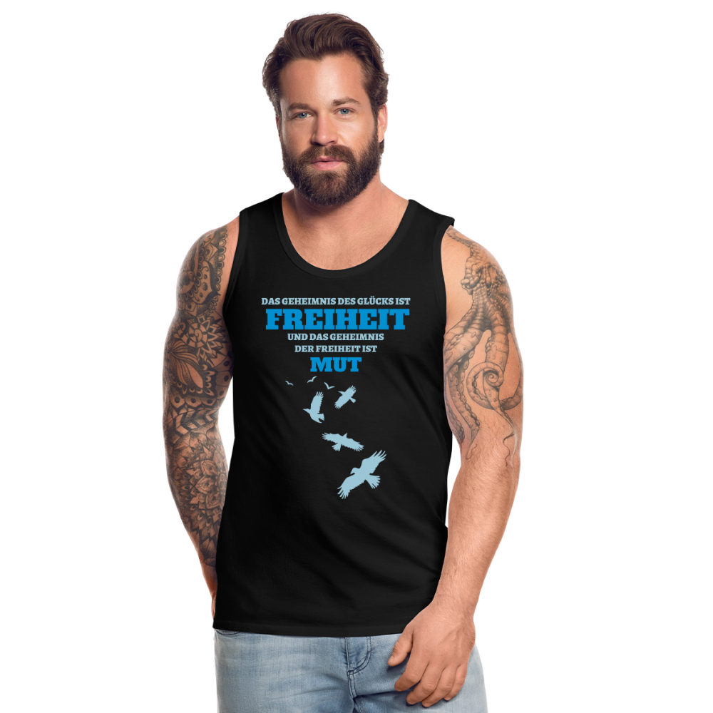 Herren Tank Top FREIHEIT UND MUT - Schwarz