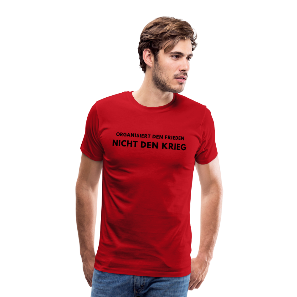 Männer Premium T-Shirt Frieden statt Krieg - Rot