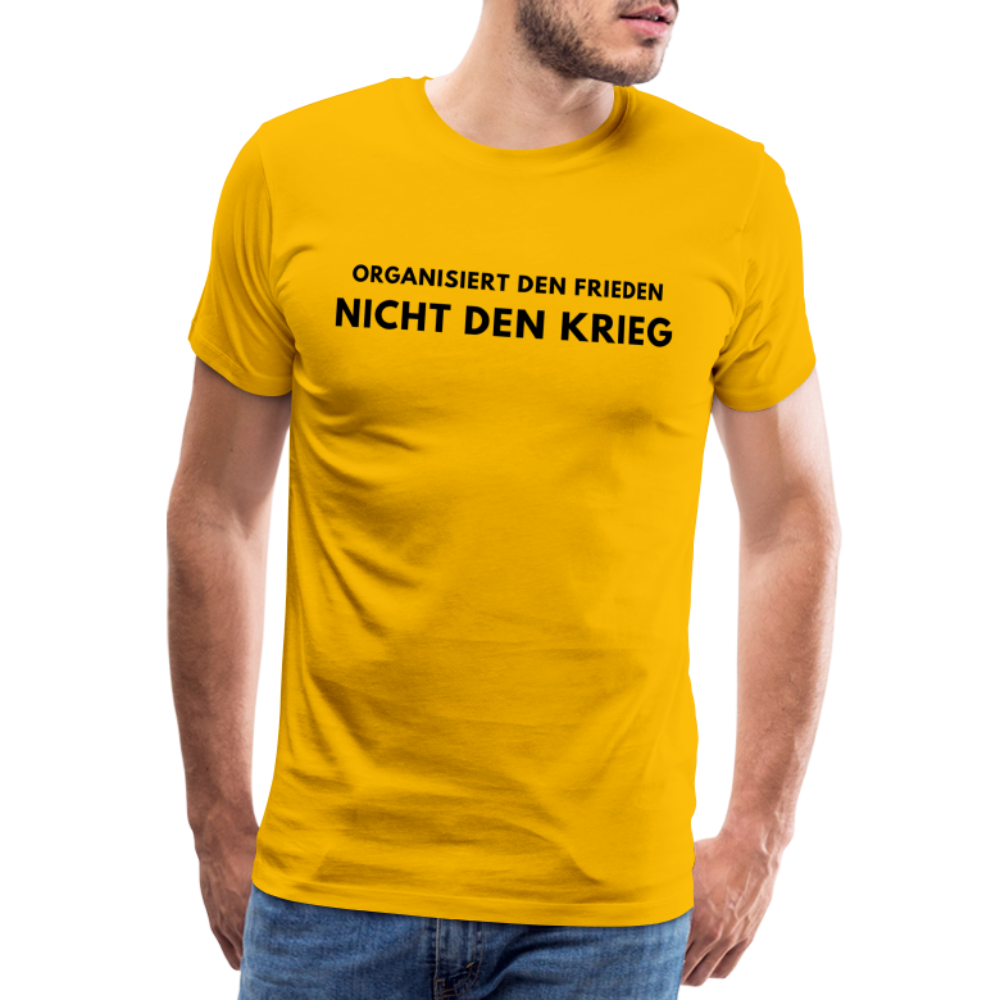 Männer Premium T-Shirt Frieden statt Krieg - Sonnengelb