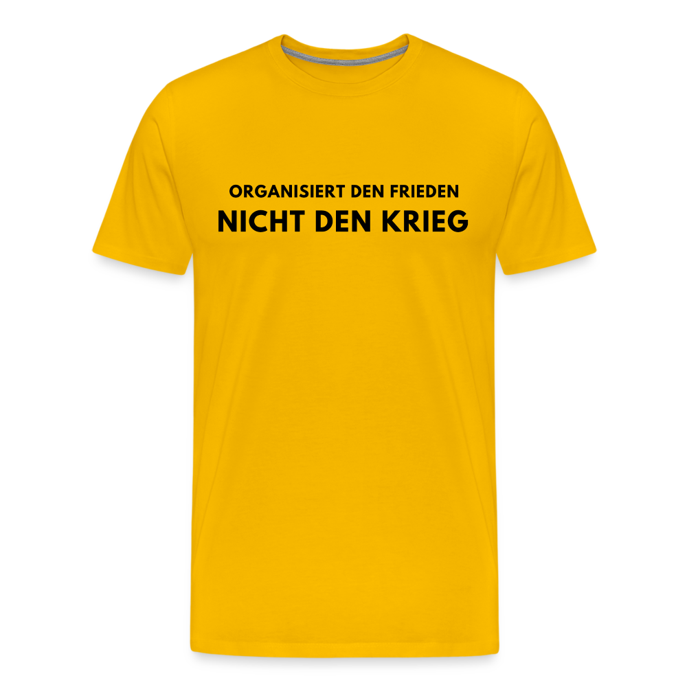 Männer Premium T-Shirt Frieden statt Krieg - Sonnengelb