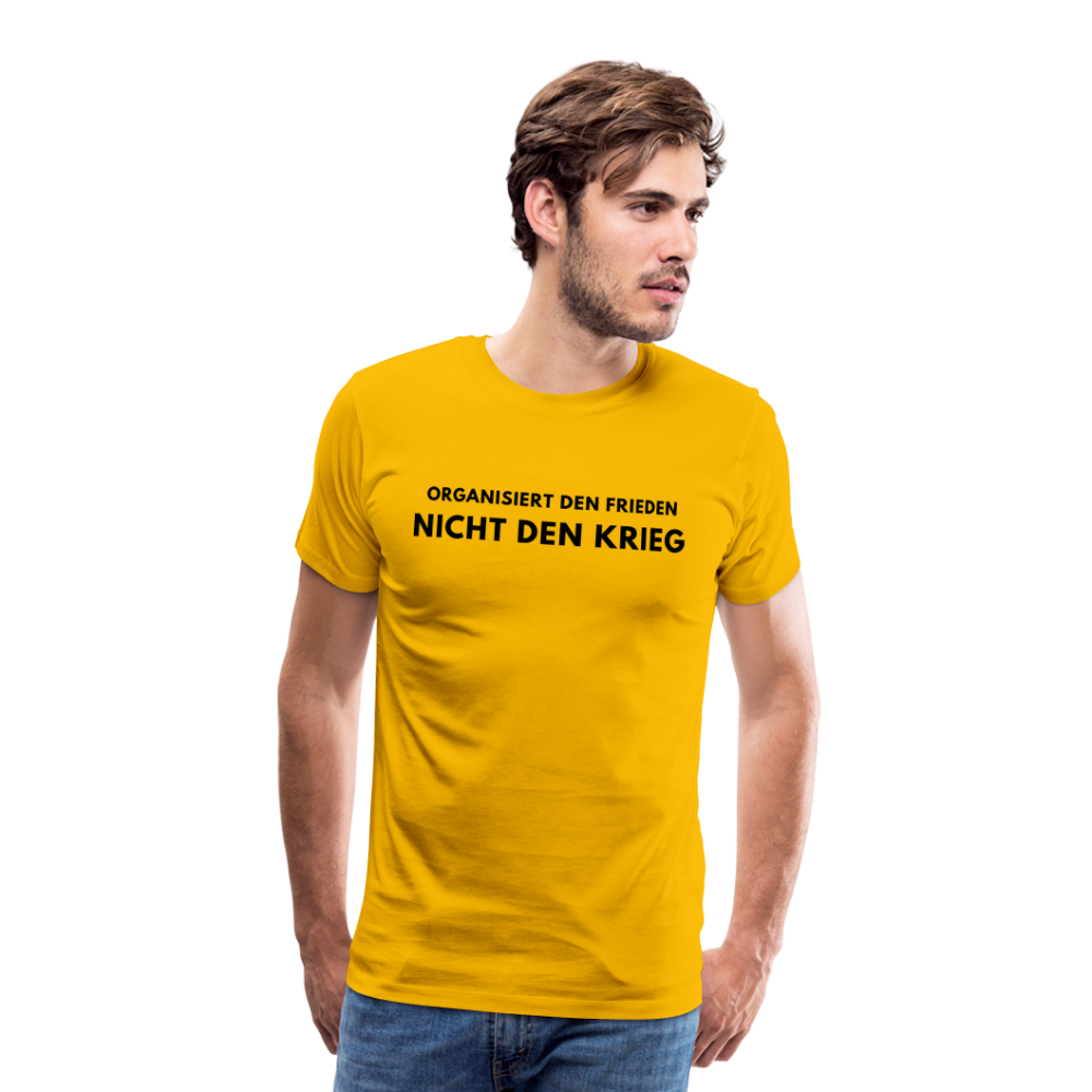 Männer Premium T-Shirt Frieden statt Krieg - Sonnengelb