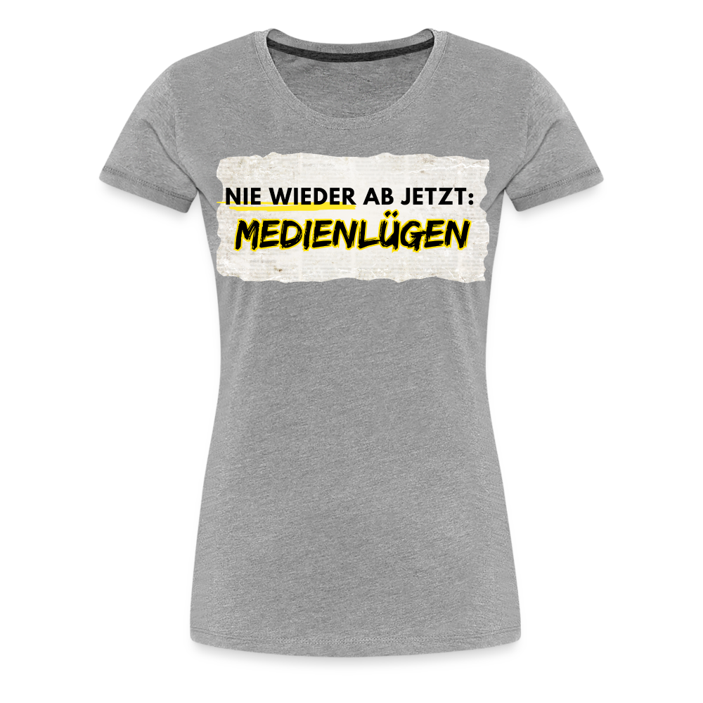 Frauen Premium T-Shirt - Nie wieder Medienlügen - Grau meliert