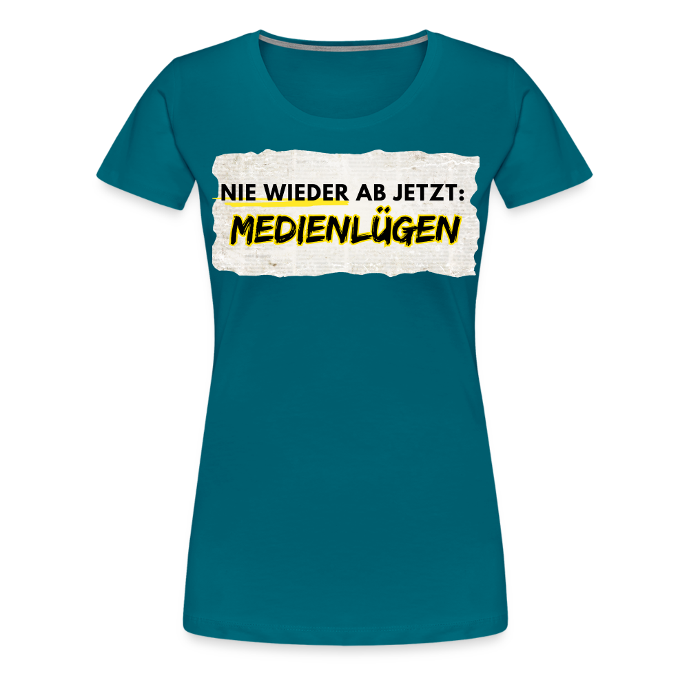 Frauen Premium T-Shirt - Nie wieder Medienlügen - Divablau