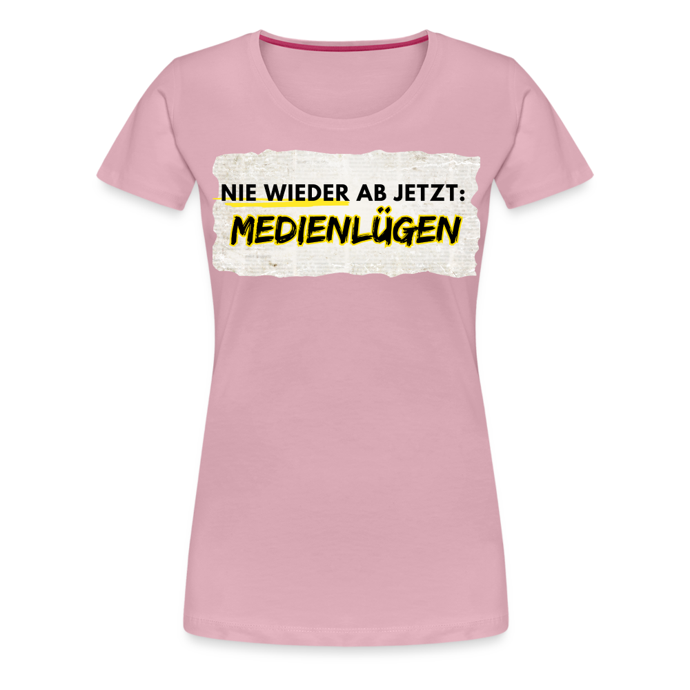 Frauen Premium T-Shirt - Nie wieder Medienlügen - Hellrosa