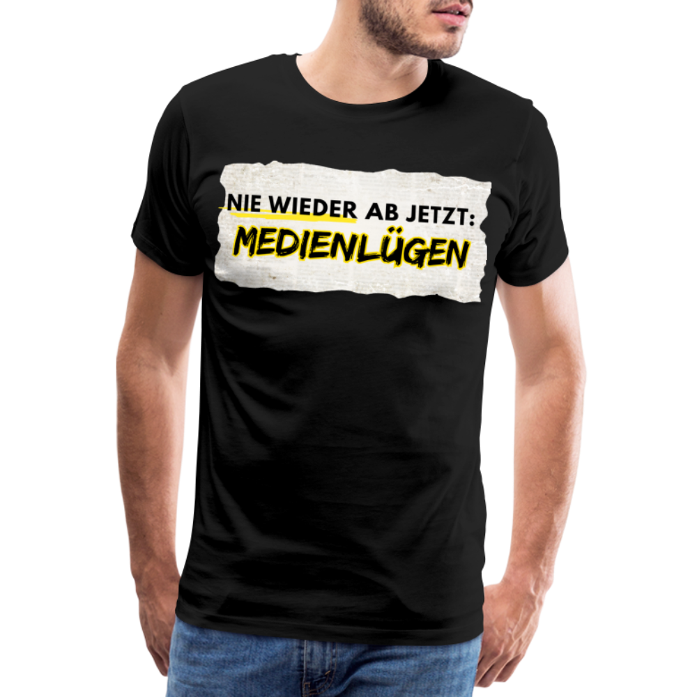 Männer Premium T-Shirt  Nie wieder Medienlügen - Schwarz