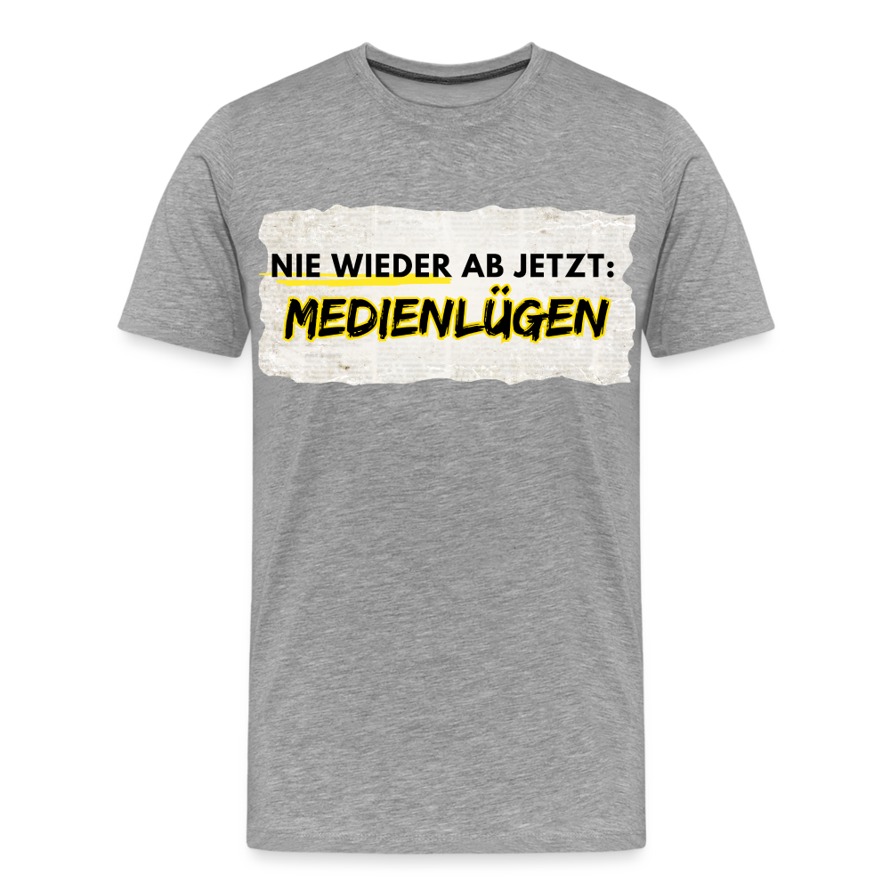 Männer Premium T-Shirt  Nie wieder Medienlügen - Grau meliert