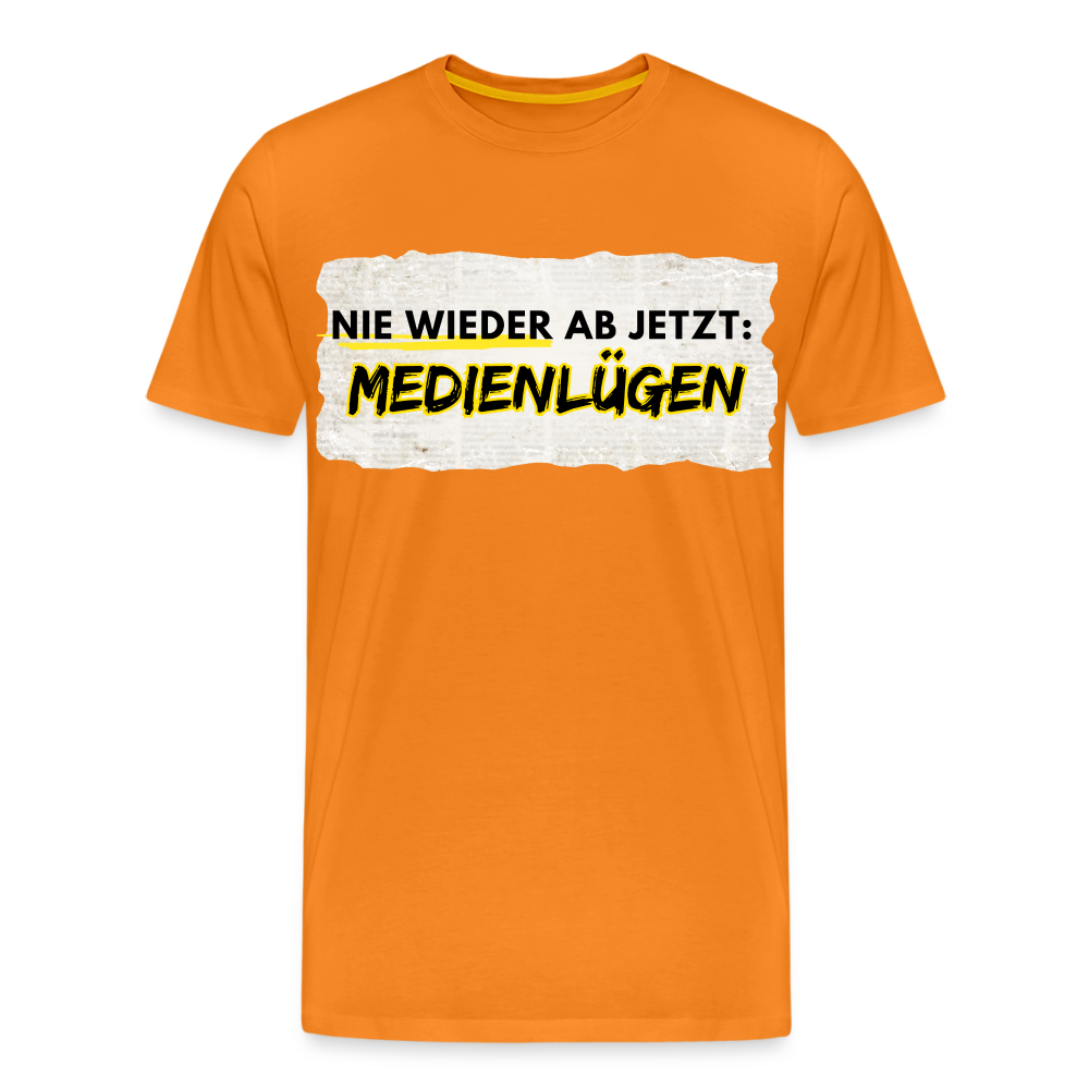 Männer Premium T-Shirt  Nie wieder Medienlügen - Orange