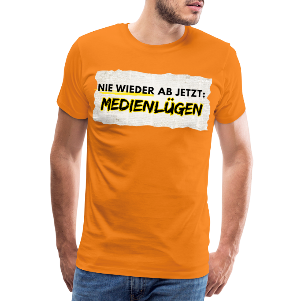 Männer Premium T-Shirt  Nie wieder Medienlügen - Orange