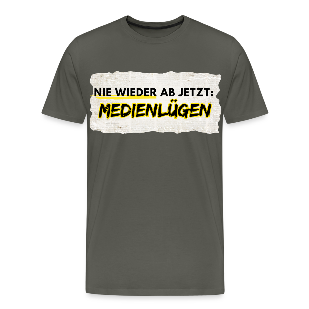 Männer Premium T-Shirt  Nie wieder Medienlügen - Asphalt