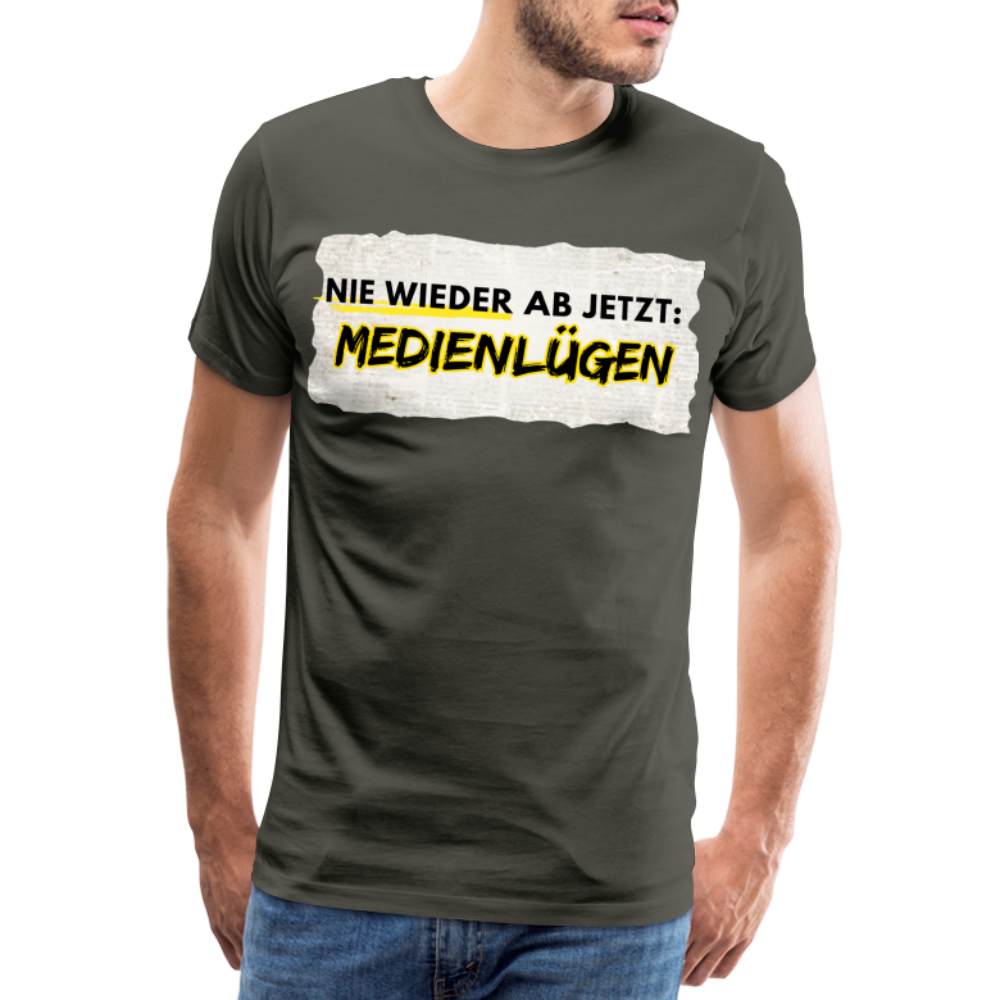 Männer Premium T-Shirt  Nie wieder Medienlügen - Asphalt