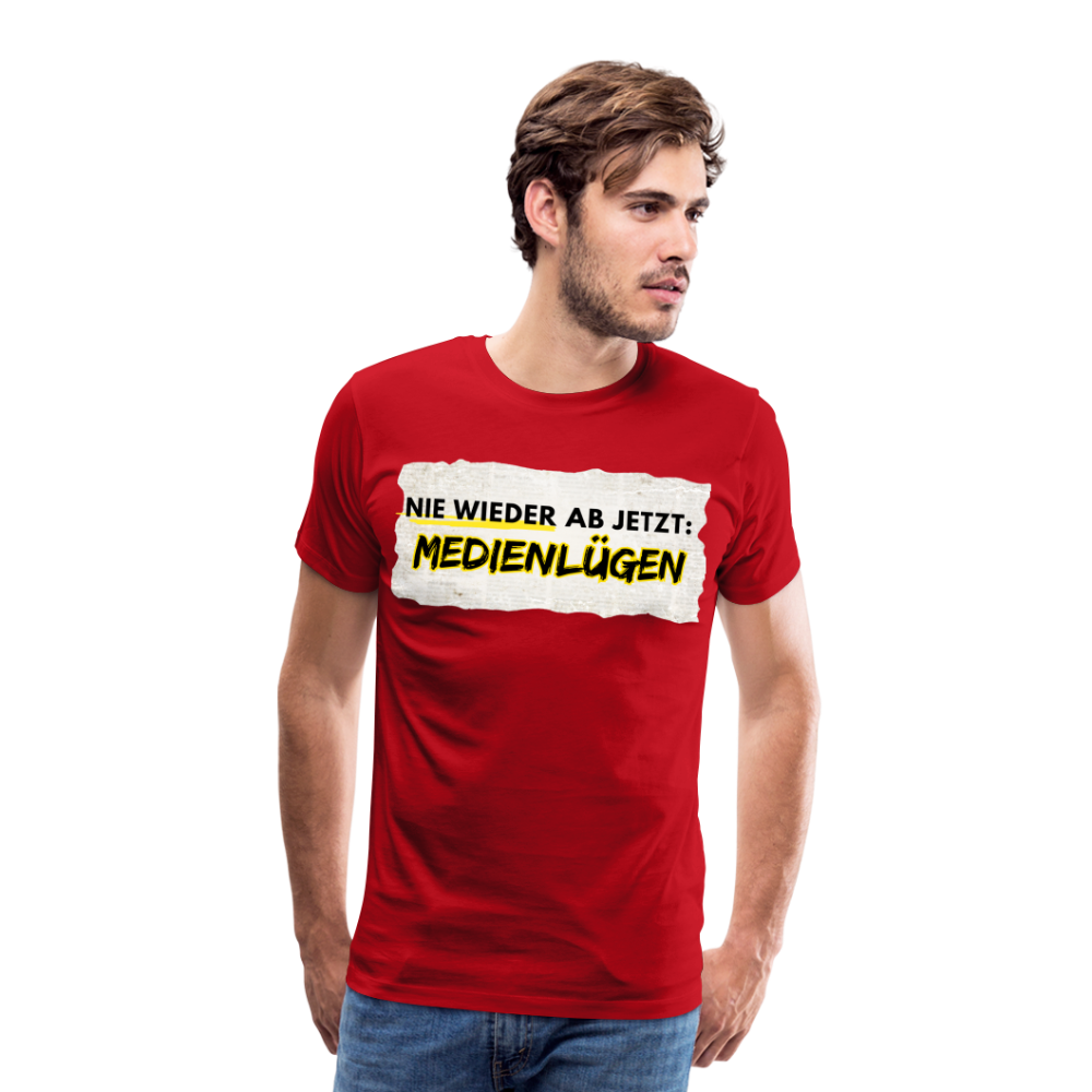 Männer Premium T-Shirt  Nie wieder Medienlügen - Rot