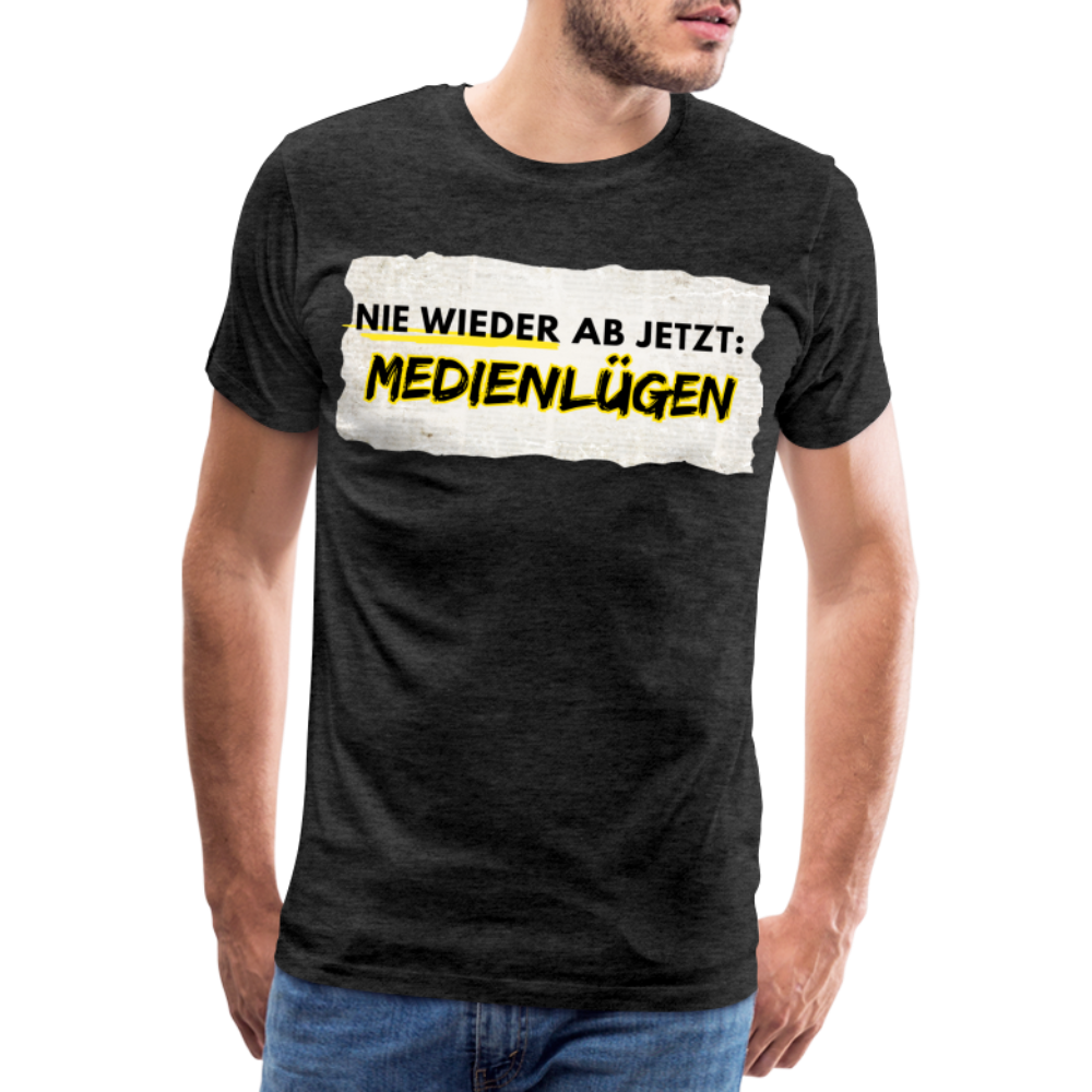 Männer Premium T-Shirt  Nie wieder Medienlügen - Anthrazit