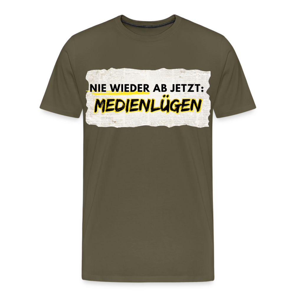 Männer Premium T-Shirt  Nie wieder Medienlügen - Khaki