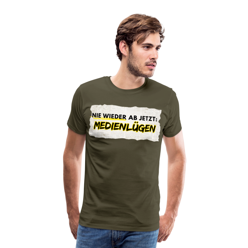 Männer Premium T-Shirt  Nie wieder Medienlügen - Khaki