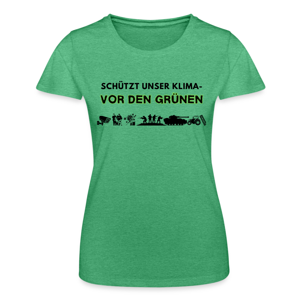 Frauen-T-Shirt - Kimaschutz - Grün meliert