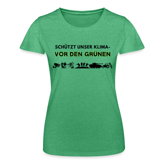 Frauen-T-Shirt - Kimaschutz - Grün meliert