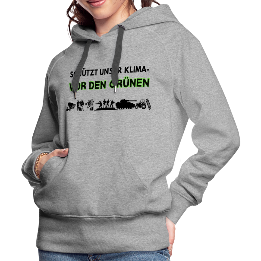 Frauen Premium Hoodie - Kimaschutz - Grau meliert