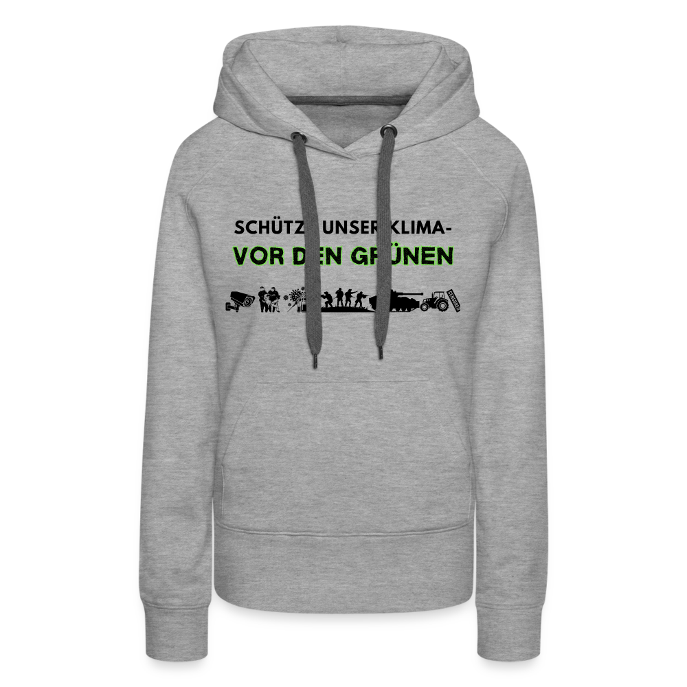 Frauen Premium Hoodie - Kimaschutz - Grau meliert