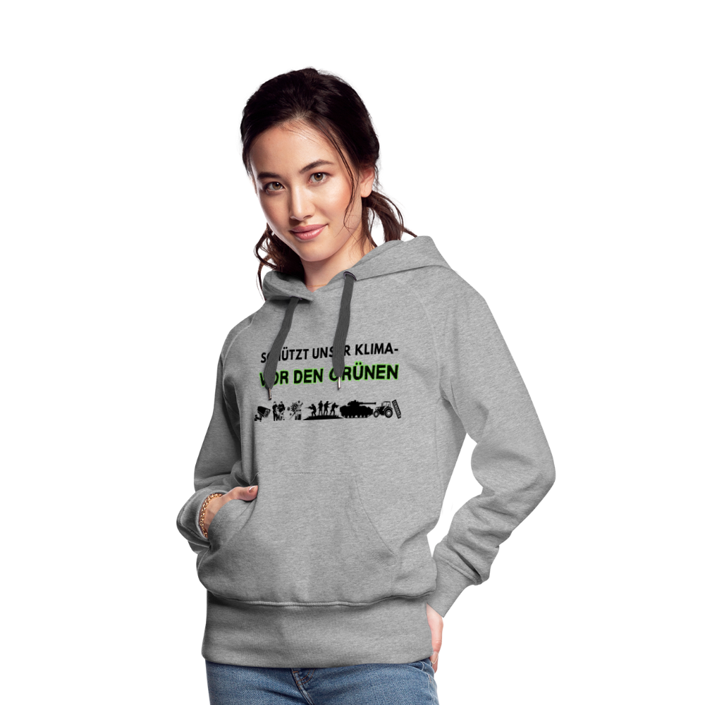 Frauen Premium Hoodie - Kimaschutz - Grau meliert