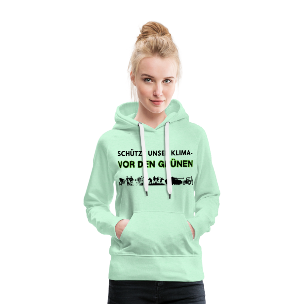 Frauen Premium Hoodie - Kimaschutz - helles Mintgrün