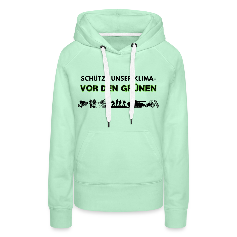 Frauen Premium Hoodie - Kimaschutz - helles Mintgrün