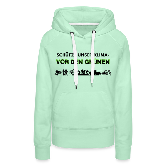 Frauen Premium Hoodie - Kimaschutz - helles Mintgrün