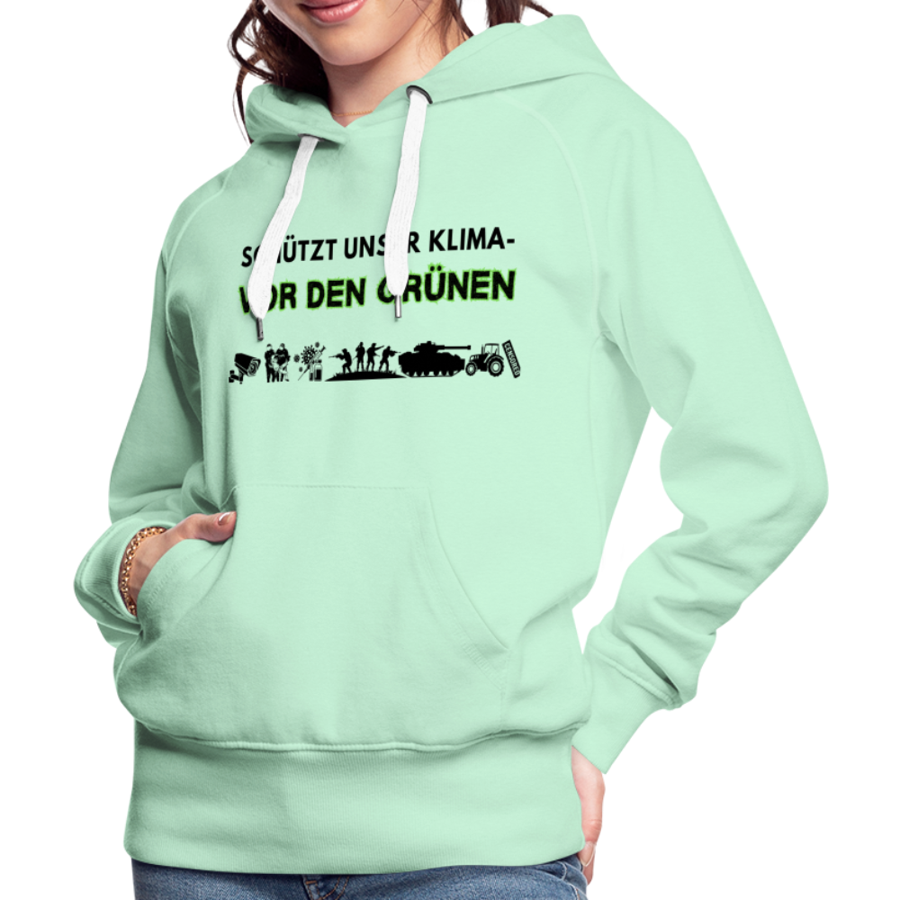 Frauen Premium Hoodie - Kimaschutz - helles Mintgrün