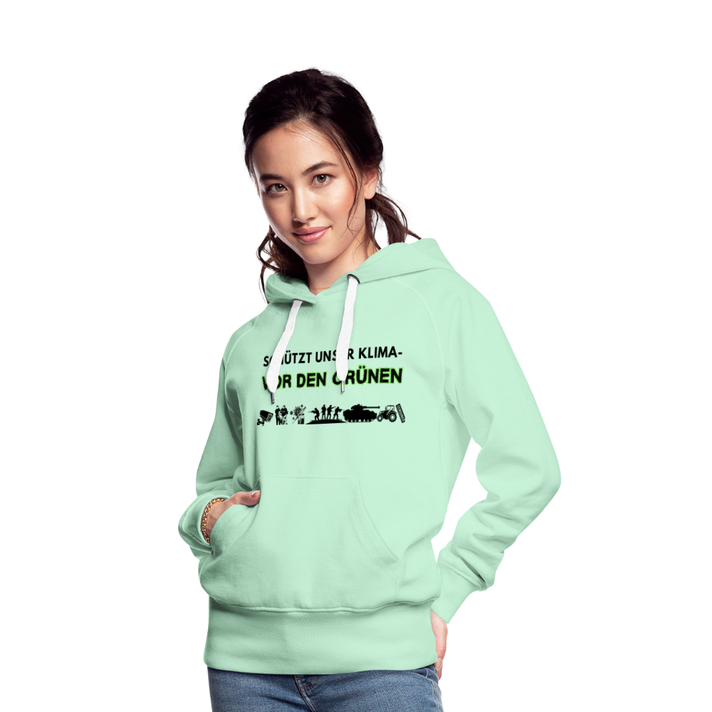 Frauen Premium Hoodie - Kimaschutz - helles Mintgrün