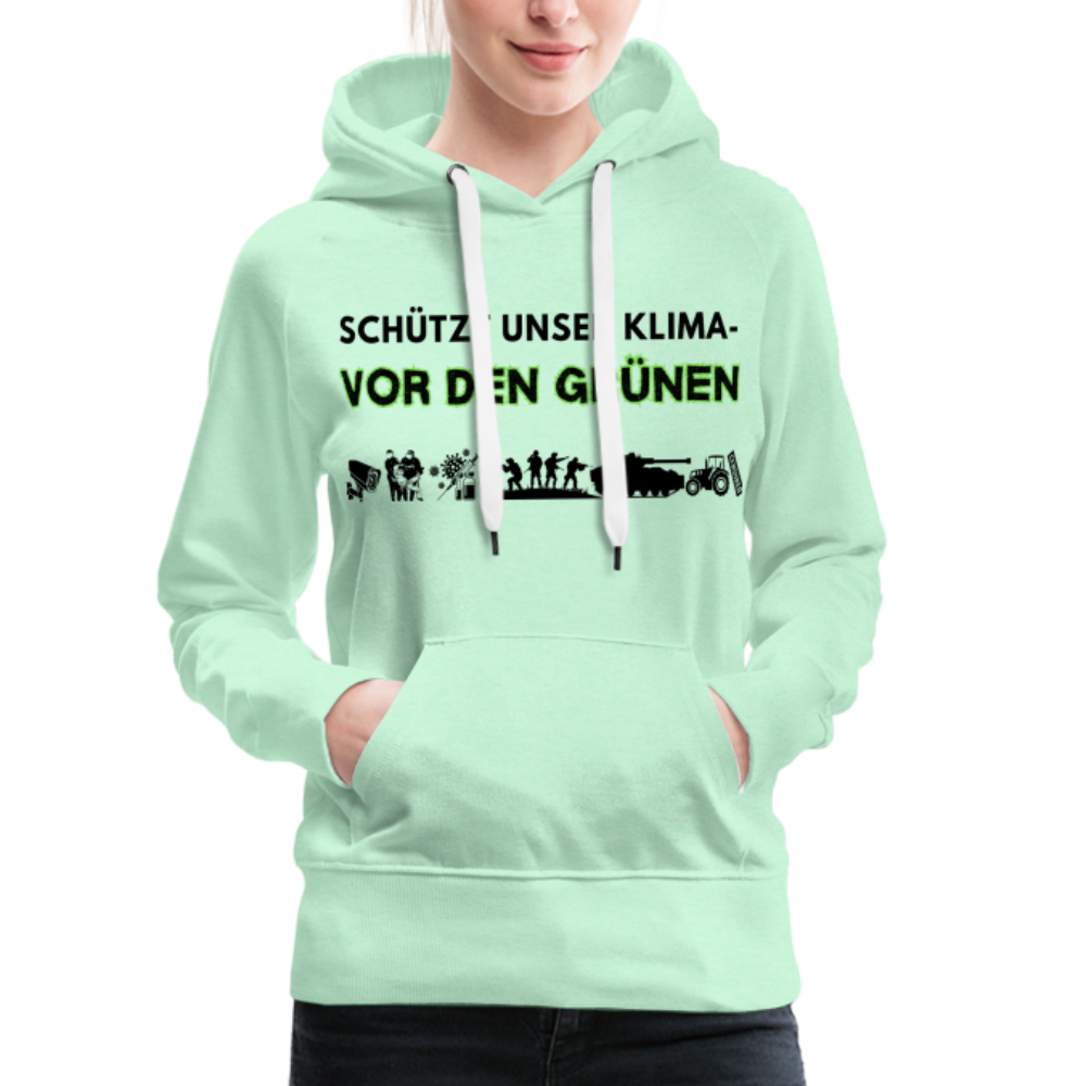 Frauen Premium Hoodie - Kimaschutz - helles Mintgrün