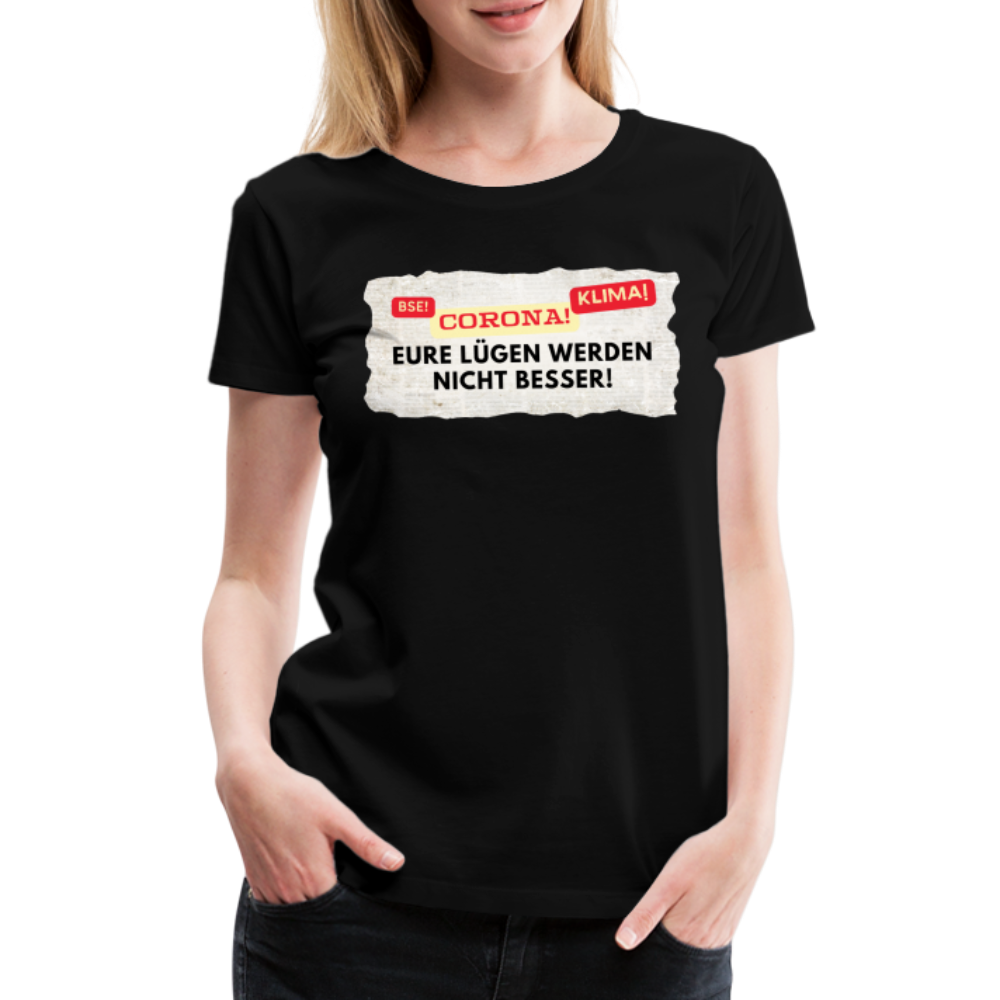 Frauen Premium T-Shirt Lügenpresse - Schwarz