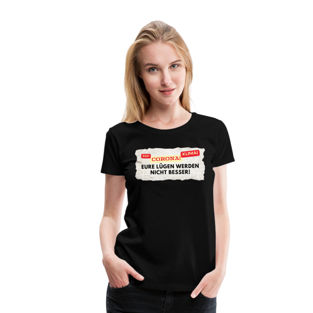 Frauen Premium T-Shirt Lügenpresse - Schwarz