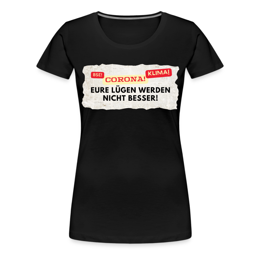 Frauen Premium T-Shirt Lügenpresse - Schwarz