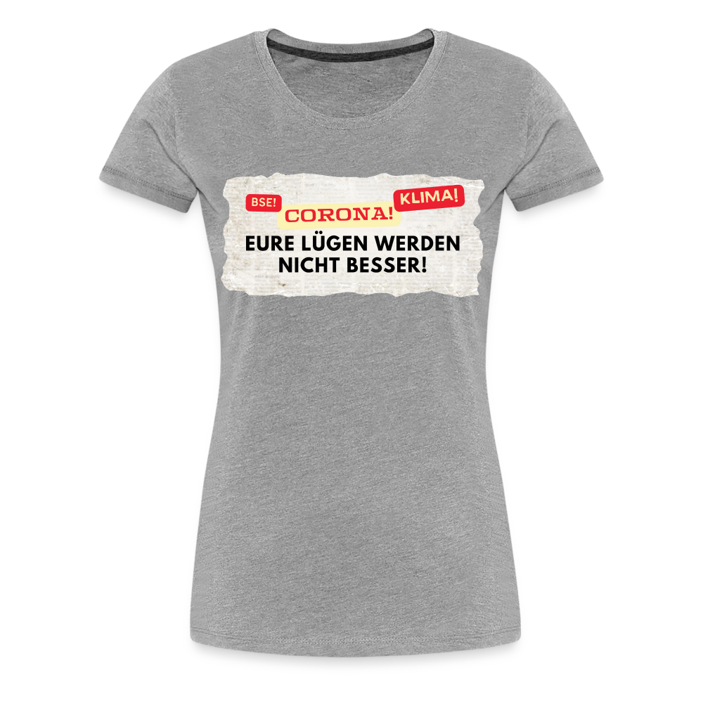 Frauen Premium T-Shirt Lügenpresse - Grau meliert