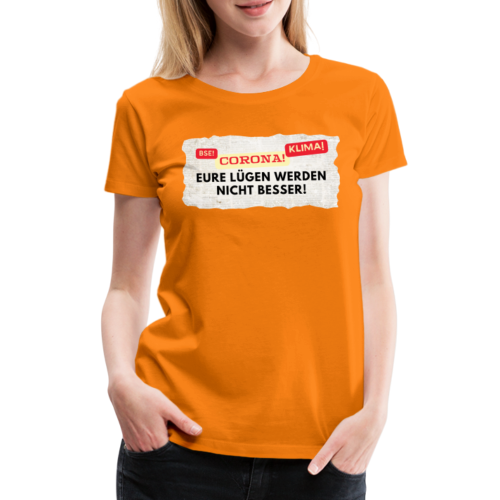 Frauen Premium T-Shirt Lügenpresse - Orange