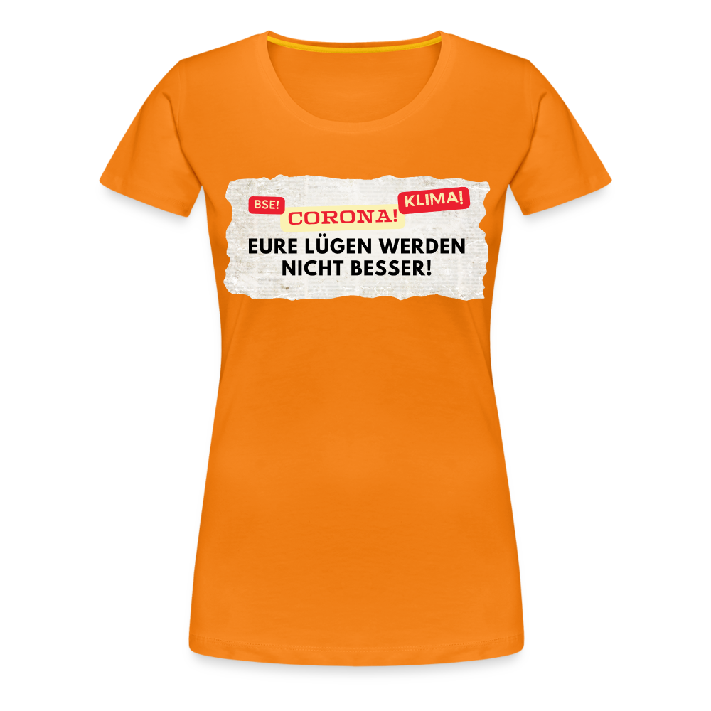 Frauen Premium T-Shirt Lügenpresse - Orange