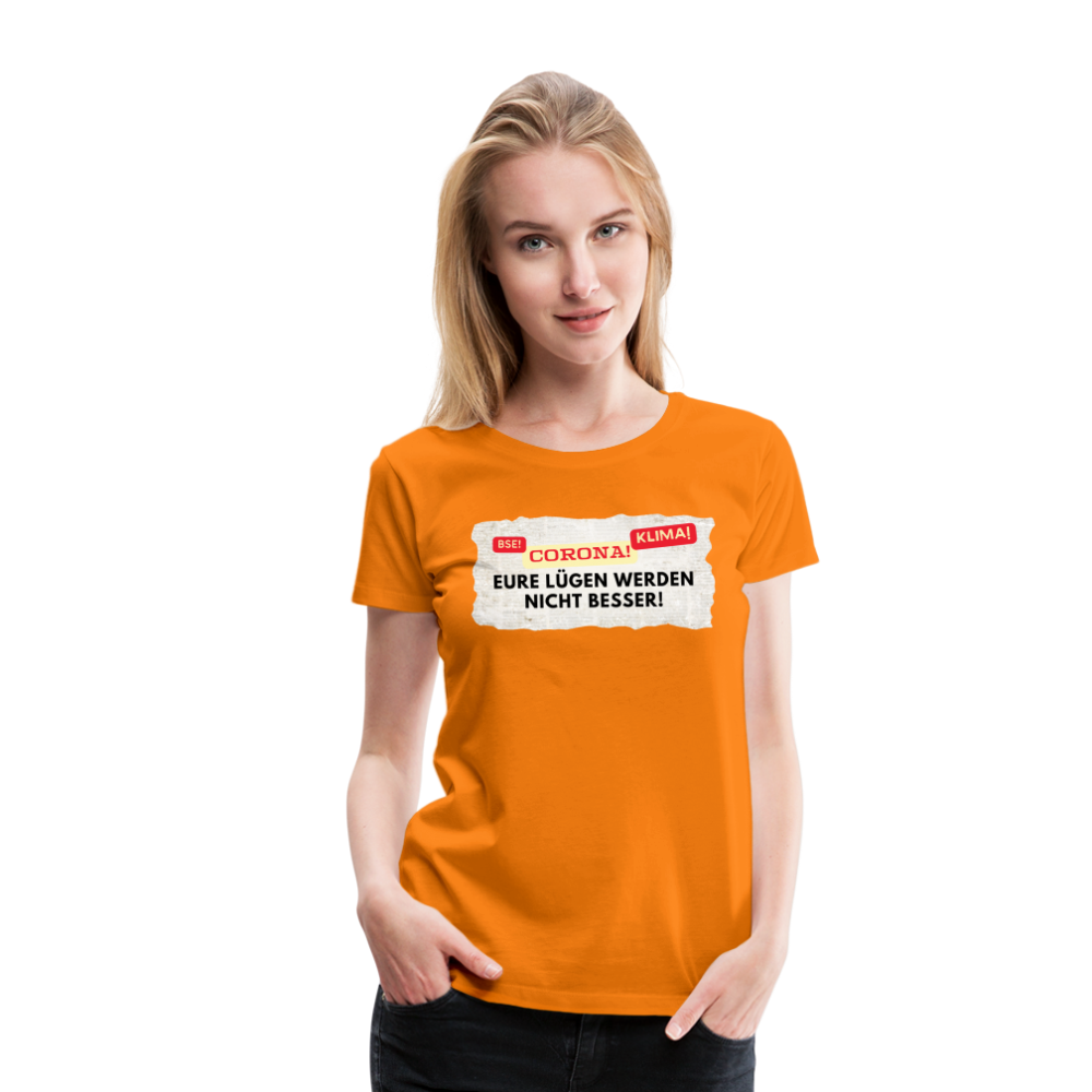 Frauen Premium T-Shirt Lügenpresse - Orange