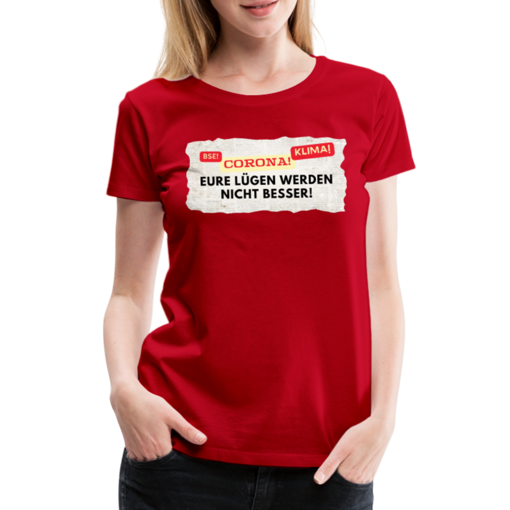 Frauen Premium T-Shirt Lügenpresse - Rot