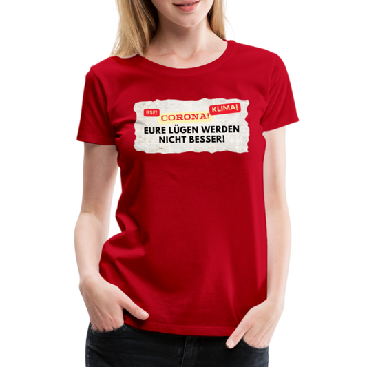 Frauen Premium T-Shirt Lügenpresse - Rot