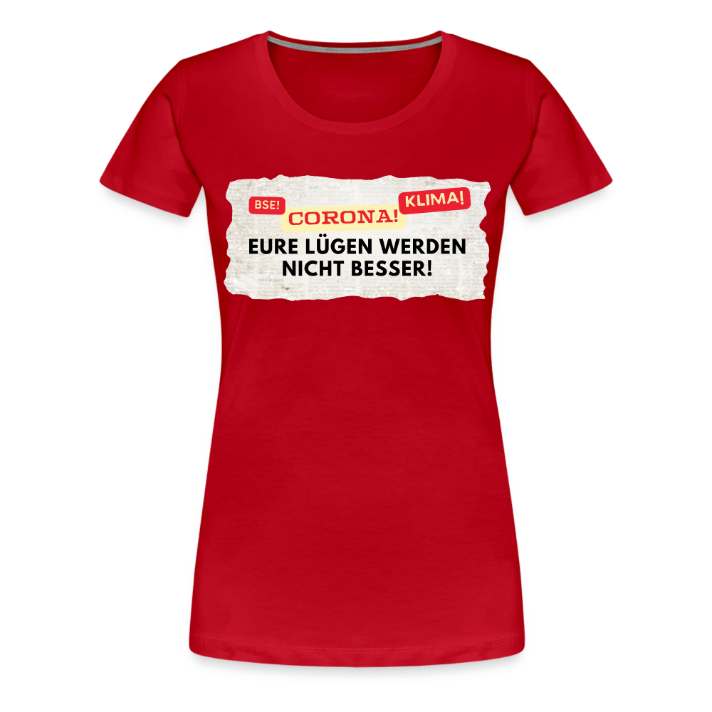 Frauen Premium T-Shirt Lügenpresse - Rot